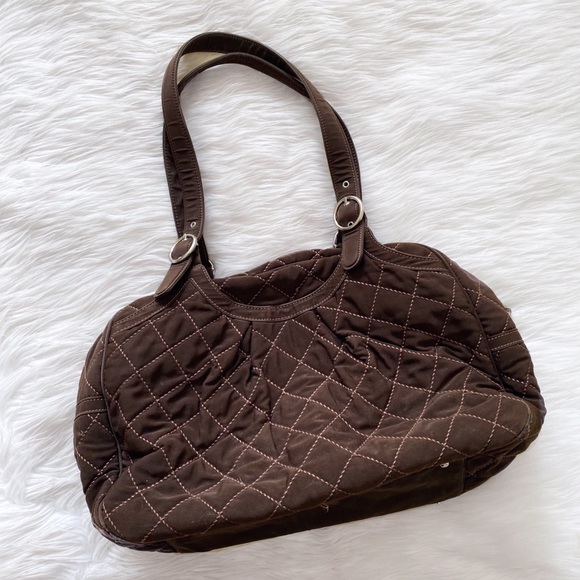 Vera Bradley Handbags - Vera Bradley Espresso Brown Quilted Oh Baby Diaper Bag Purse